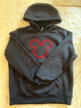 Disney x Lululemon Black heavy weight oversized hoodie with Red Mickey Outline